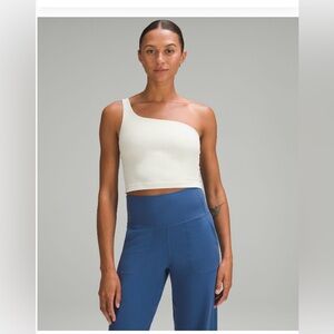 White One-Shoulder Ribbed Top